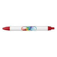 Unendliches Symbol mit Regenbogenfederhalter