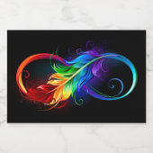 Unendliches Symbol mit Regenbogenfederhalter Lebensmitteletikett (Einzelnes Label)