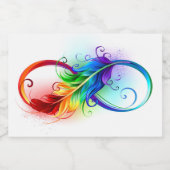 Unendliches Symbol mit Regenbogenfederhalter Lebensmitteletikett (Einzelnes Label)