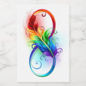 Unendliches Symbol mit Regenbogenfederhalter Lebensmitteletikett (Einzelnes Label)