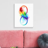 Unendliches Symbol mit Regenbogenfederhalter Leinwanddruck (Insitu (Wohnzimmer))