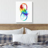 Unendliches Symbol mit Regenbogenfederhalter Leinwanddruck (Insitu (Schlafzimmer))