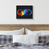 Unendliches Symbol mit Regenbogenfederhalter Leinwanddruck (Insitu (Schlafzimmer))