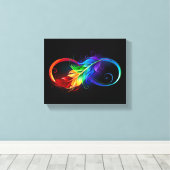 Unendliches Symbol mit Regenbogenfederhalter Leinwanddruck (Insitu (Holzboden))