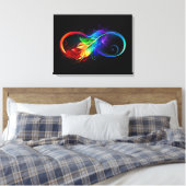 Unendliches Symbol mit Regenbogenfederhalter Leinwanddruck (Insitu (Schlafzimmer))