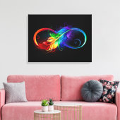 Unendliches Symbol mit Regenbogenfederhalter Leinwanddruck (Insitu (Wohnzimmer))