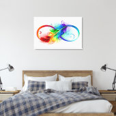 Unendliches Symbol mit Regenbogenfederhalter Leinwanddruck (Insitu (Schlafzimmer))