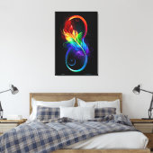 Unendliches Symbol mit Regenbogenfederhalter Leinwanddruck (Insitu (Schlafzimmer))