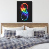 Unendliches Symbol mit Regenbogenfederhalter Leinwanddruck (Insitu (Schlafzimmer))