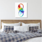 Unendliches Symbol mit Regenbogenfederhalter Leinwanddruck (Insitu (Schlafzimmer))
