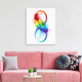 Unendliches Symbol mit Regenbogenfederhalter Leinwanddruck (Insitu (Wohnzimmer))