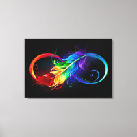 Unendliches Symbol mit Regenbogenfederhalter