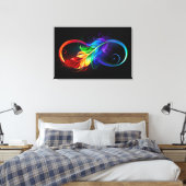 Unendliches Symbol mit Regenbogenfederhalter Leinwanddruck (Insitu (Schlafzimmer))
