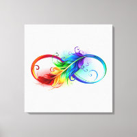 Unendliches Symbol mit Regenbogenfederhalter