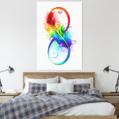 Unendliches Symbol mit Regenbogenfederhalter Leinwanddruck (Insitu (Schlafzimmer))