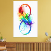 Unendliches Symbol mit Regenbogenfederhalter Leinwanddruck (Insitu (Wohnzimmer))