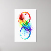 Unendliches Symbol mit Regenbogenfederhalter