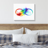 Unendliches Symbol mit Regenbogenfederhalter Leinwanddruck (Insitu (Schlafzimmer))