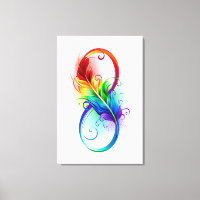 Unendliches Symbol mit Regenbogenfederhalter