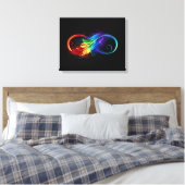 Unendliches Symbol mit Regenbogenfederhalter Leinwanddruck (Insitu (Schlafzimmer))