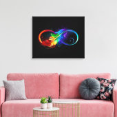 Unendliches Symbol mit Regenbogenfederhalter Leinwanddruck (Insitu (Wohnzimmer))