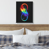 Unendliches Symbol mit Regenbogenfederhalter Leinwanddruck (Insitu (Schlafzimmer))