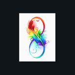 Unendliches Symbol mit Regenbogenfederhalter Leinwanddruck<br><div class="desc">Künstlich gezeichnet Unendlichkeitssymbol mit schöner Regenbogenfeder auf weißem Hintergrund. Tattoo-Stil.</div>