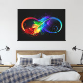 Unendliches Symbol mit Regenbogenfederhalter Leinwanddruck (Insitu (Schlafzimmer))