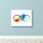 Unendliches Symbol mit Regenbogenfederhalter Leinwanddruck (Insitu (Holzboden))