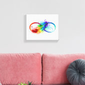 Unendliches Symbol mit Regenbogenfederhalter Leinwanddruck (Insitu (Wohnzimmer))