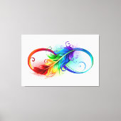 Unendliches Symbol mit Regenbogenfederhalter Leinwanddruck (Vorderseite)
