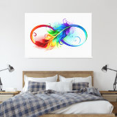 Unendliches Symbol mit Regenbogenfederhalter Leinwanddruck (Insitu (Schlafzimmer))