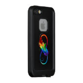 Unendliches Symbol mit Regenbogenfederhalter LifeProof iPhone Hülle (Hinten/Rechts)