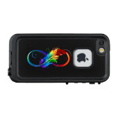 Unendliches Symbol mit Regenbogenfederhalter LifeProof iPhone Hülle (Rückseite (Horizontal))
