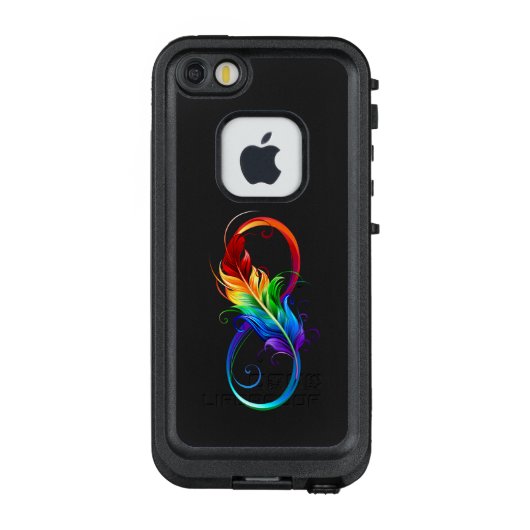 Unendliches Symbol mit Regenbogenfederhalter LifeProof iPhone Hülle (Rückseite)