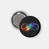 Unendliches Symbol mit Regenbogenfederhalter Magnet (Vorderseite/Rückseite)
