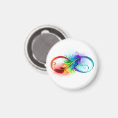 Unendliches Symbol mit Regenbogenfederhalter Magnet (Vorderseite/Rückseite)