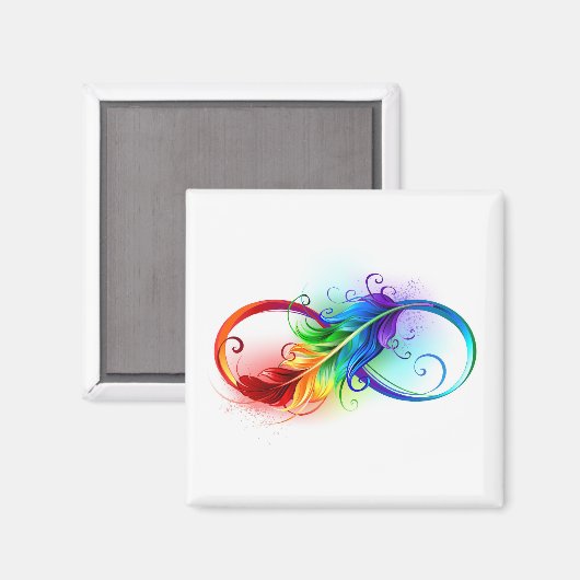 Unendliches Symbol mit Regenbogenfederhalter Magnet (Vorderseite/Rückseite)