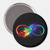 Unendliches Symbol mit Regenbogenfederhalter Magnet (Vorderseite/Rückseite)