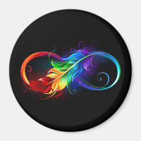 Unendliches Symbol mit Regenbogenfederhalter