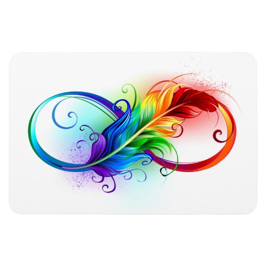 Unendliches Symbol mit Regenbogenfederhalter Magnet (Horizontal)