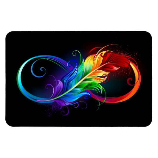 Unendliches Symbol mit Regenbogenfederhalter Magnet (Horizontal)