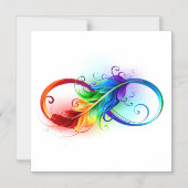 Unendliches Symbol mit Regenbogenfederhalter Magneteinladung (Vorderseite)