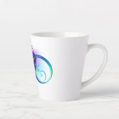 Unendliches Symbol mit Regenbogenfederhalter Milchtasse (Rechts)