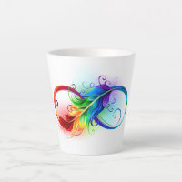 Unendliches Symbol mit Regenbogenfederhalter