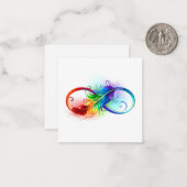 Unendliches Symbol mit Regenbogenfederhalter Mitteilungskarte (Vorderseite/Rückseite Beispiel)