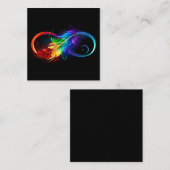 Unendliches Symbol mit Regenbogenfederhalter Mitteilungskarte (Vorne/Hinten)