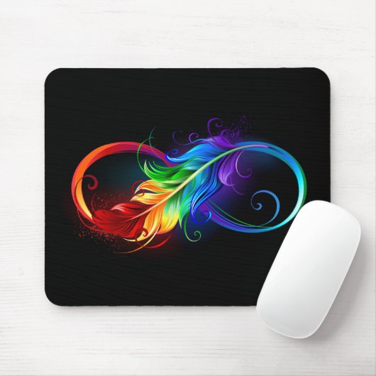 Unendliches Symbol mit Regenbogenfederhalter Mousepad (Mit Mouse)
