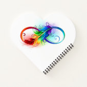 Unendliches Symbol mit Regenbogenfederhalter Notizblock (Rückseite)