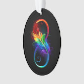 Unendliches Symbol mit Regenbogenfederhalter Ornament (Vorderseite)